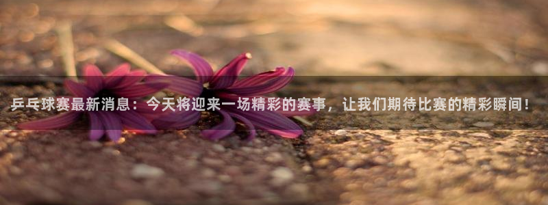 678体育app苹果下载：乒乓球赛最新消息：今天将迎来一场精